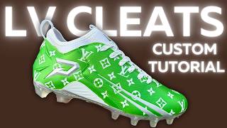 Custom LV Football Cleats Super Easy Tutorial [upl. by Werdnael]