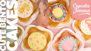 Super Cute Bento Cakes  Full Baking Recipe and Decorating Tutorial  Cupcake Jemma [upl. by Adihsaar754]