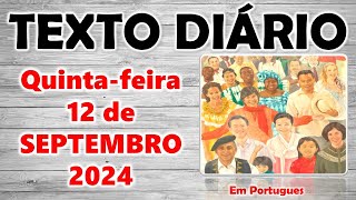 🟠 Texto diário de hoje em português ✅ Quintafeira 12 de setembro 2024 [upl. by Katti]