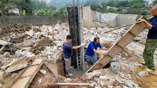 FULL VIDEO 210 Days Concrete Column Construction How To Reinforced Formwork Against The Floor [upl. by Euqinwahs]