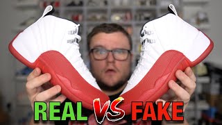 AIR JORDAN 12 CHERRY REAL VS FAKE SCARY [upl. by Jephum]