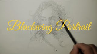 Drawing A Portrait Of A Beautiful Woman Using A Blackwing Pencil [upl. by Aikmat]