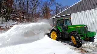 Snowblowing Deep Snow From a Long Winter [upl. by Ahsilrak]