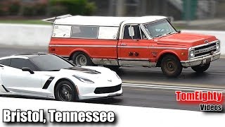 FarmTruck Drag Races a Supercharged Corvette for 1000 [upl. by Dnomar]