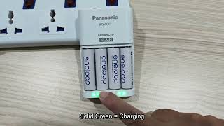 Meanings of Panasonic Eneloop battery Charger Light Green Light No Light [upl. by Tigirb403]