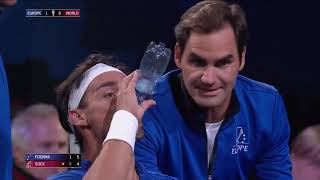 Roger Federer And Rafael Nadal BestFunny Reactions and Moments From Laver Cup 2019 [upl. by Heloise]