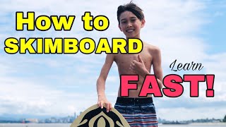 HOW TO SKIMBOARD at the beach  You can learn FAST BEGINNER EASY [upl. by Atwahs]