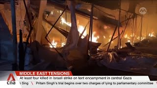 Israeli airstrike sparks blaze at Gaza hospital tent camp killing at least four [upl. by Leigha]