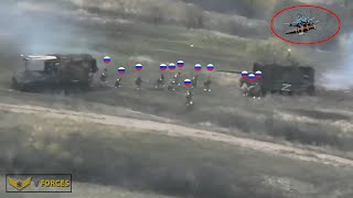 How Ukrainian FPV drones blow up Russian infantry newly deployed platoons around Kurakhove fortress [upl. by Anyaj]