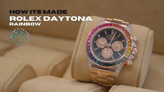 Diamond Setting a Custom Rolex Daytona Rainbow  Trotters Jewellers [upl. by Nannette]