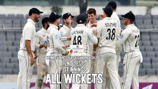 All Wickets  Bangladesh vs New Zealand  2nd Test  1st Innings [upl. by Aticnemrac]