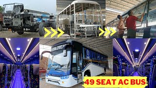 NEW LUXURY 49 SEATER AC BUS BODY  HOW SEATING BUS BODY MANUFACTURING IN INDIA  NEW SHREENATH COACH [upl. by Annibo]