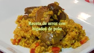 Receta fácil y rápida de arroz con hígados de pollo [upl. by Einhpets]