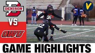 Denison vs Ohio Wesleyan Highlights  D3 2021 Spring College Football Highlights [upl. by Adlig304]