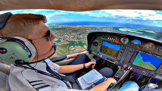 Diamond DA40 Approach amp Landing at Larnaca VFR  Cockpit View GoPro 7 amp ATC [upl. by Lidia]