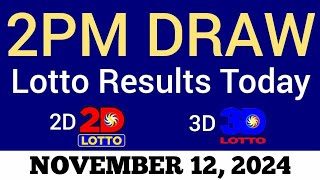 Lotto Result Today 2pm Draw November 12 2024 Swertres Ez2 PCSO Live Result [upl. by Lambard822]