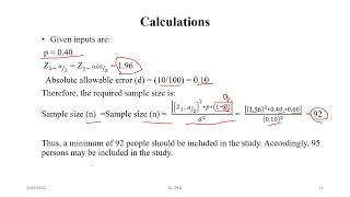 Minimum sample size calculation for prevalence study [upl. by Norud]