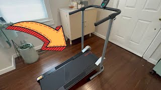 Sunny Health amp Fitness SFT1407M Foldable Manual Walking Treadmill  Unboxing amp Setup [upl. by Ferreby]