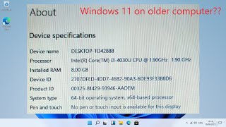 Windows11 on a Core i3 4030U  How to run a new Windows 11 with older computers [upl. by Atnod]