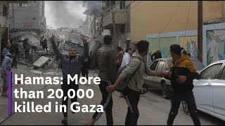 IsraelGaza war Hamas says over 20000 killed since October 7th [upl. by Tadd]