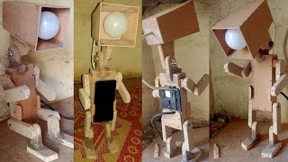 Design Your Ultimate Wooden Robot Lamp with Mobile Holder and Charger [upl. by Windzer]