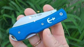 Folding knife Nieto Poseidon Blue Katex 168AZ Demo [upl. by Tolland]