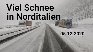 Schneechaos in Norditalien 051220  Mit dem LKW von Sterzing bis Österreich  Brennerautobahn [upl. by Lemieux330]