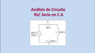 Análisis de Circuitos RLC en Corriente Alterna Diagrama Fasorial Ejercicio Resuelto [upl. by Griswold256]