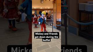 Conga Line Dance at Mickey’s Autumn Adventures Brunch Buffet  Disneyland [upl. by Anailuj88]