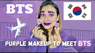 Purple💜Makeup To Meet BTS✨funny bts challenge makeup makeupchallenge missgarg shorts fun [upl. by Celka399]