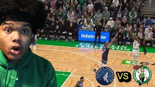 EXCITING ENDING TIMBERWOLVES at CELTICS FULL GAME HIGHLIGHTS REACTION [upl. by Basile890]