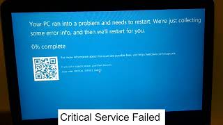 ✅How To Fix Critical Service Failed Windows 10 Permanently [upl. by Nitsew]