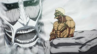 Reiner VS Bertholdt Colossal Titan  Armin Meets Bertholdt [upl. by Luing]