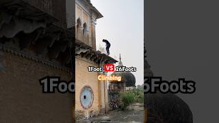 1Foot Vs 26Foots😨 CLIMBING parkour flip challenge enge [upl. by Aenahs192]