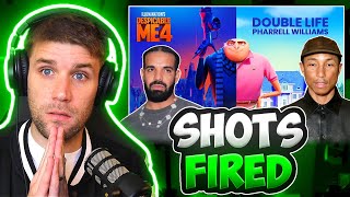 DRAKE GETTING DISSED BY MOVIES NOW  Pharrell Williams  Double Life Despicable Me 4 REACTION [upl. by Yenor]