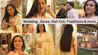 Wedding Vlog Beautiful Wedding Experience  Saree  Decor amp new HAIR CUT Inside an Indian Wedding [upl. by Ginnifer]