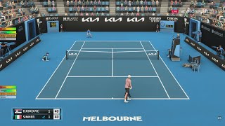 Novak Djokovic VS Jannik Sinner  AUSTRALIAN OPEN 2024  Tennis Elbow 4  Gameplay [upl. by Bilicki]