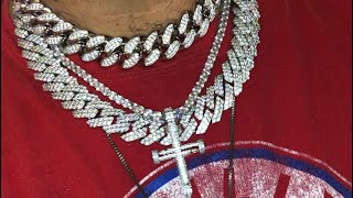 Shop GLD 1 month review prong Cuban19mm chokertennis chainpendants [upl. by Barraza834]