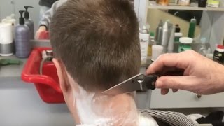 Shaving neck with knife [upl. by Sarchet]