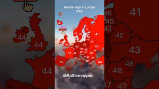 Median Age In Europe 2060 europe mapper mapping geography history map [upl. by Leigh]