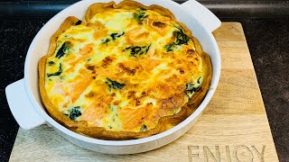 Do you have eggs salmon and spinach salmonspinachquiche [upl. by Terrag260]