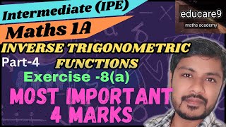 Inverse Trigonometric Functions part4 4 marks problems Inter maths1aby vinay [upl. by Ailaza]