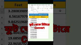 Convert Feet into meters in Excel viralvideo excel microsoftexcel shortvideo viralreels [upl. by Annoif]