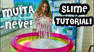 ADICIONANDO MUITA NEVE NA SLIME GIGANTE  DIY CLOUD SLIME  ADDING TO MUCH INSTANT SNOW INTO SLIME [upl. by Timus]