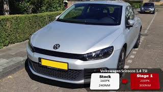 200HP VOLKSWAGEN SCIROCCO 14TSI Stock vs Stage 1 tuned acceleration  BERKPerformance [upl. by Ahsratal]