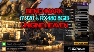 Unigine Heaven  BENCHMARK  i7 920  RX 480 8GB  3DMARK  1080P [upl. by Bettina]