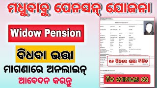 Madhubabu Pension Yojana Online Apply  Widow Pension Apply Online OdishaBidhaba Bhata Online Apply [upl. by Yauq]