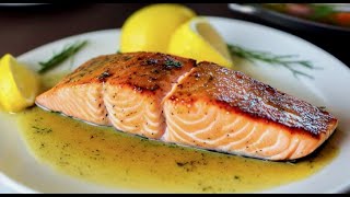 Perfect Pan Seared Salmon WithLemon Butter Sauce In 10 Minutes Easy Salmon Recipe [upl. by Hartman]