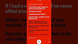 KARMA LYRICS Clean karaoke shortsfeed viral fypシ jojosiwa karma cleanlyrics [upl. by Adhamh466]