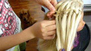 Tutorial How to do a waterfall Braid not twisted [upl. by Rosel994]